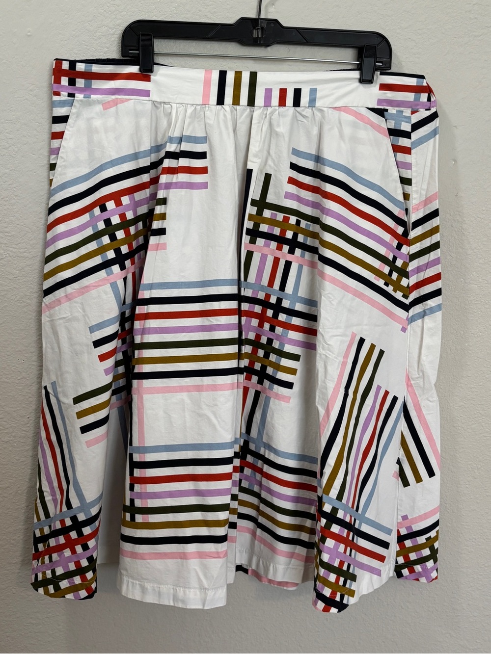 Eloquii Multicolor Stripe A-Line Knee Length Midi Skirt Size 16